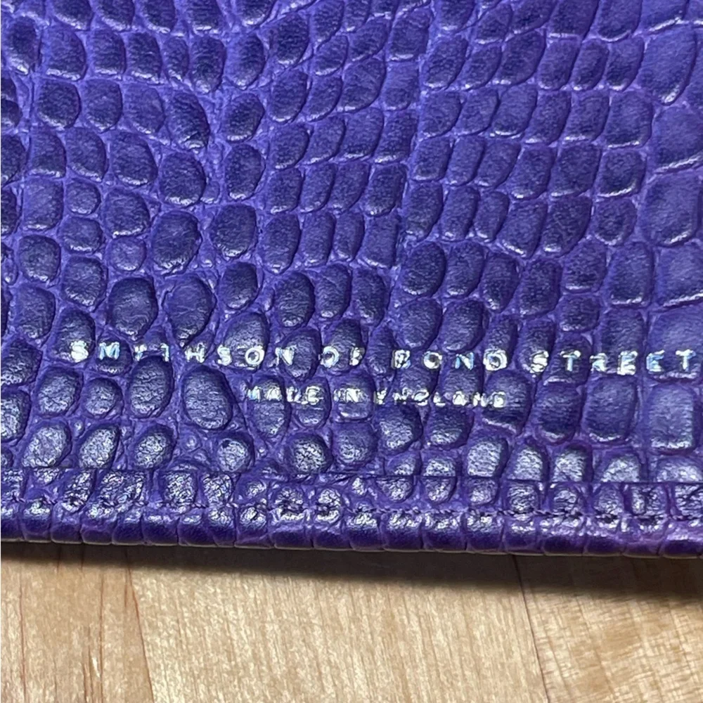 Smythson of Bond Street Bijou Organizer | Mara Purple Crocodile-Embossed Leather